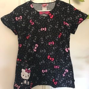 Hello kitty scrub top with bow detailing
